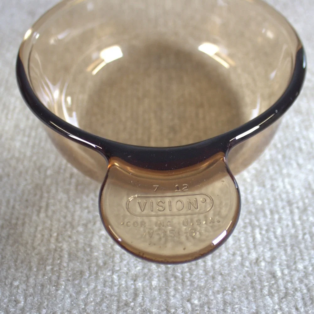 Visions by Corning Amber Glass Cookware Set Pot Pan Skillet 6 Piece Lot USA